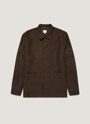 Men's Wool Twin Pocket Jacket in Truffle