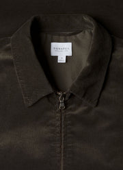 Men's Corduroy Harrington Jacket in Dark Green