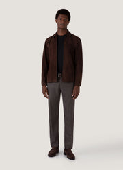 Men's Suede Harrington Jacket in Cocoa