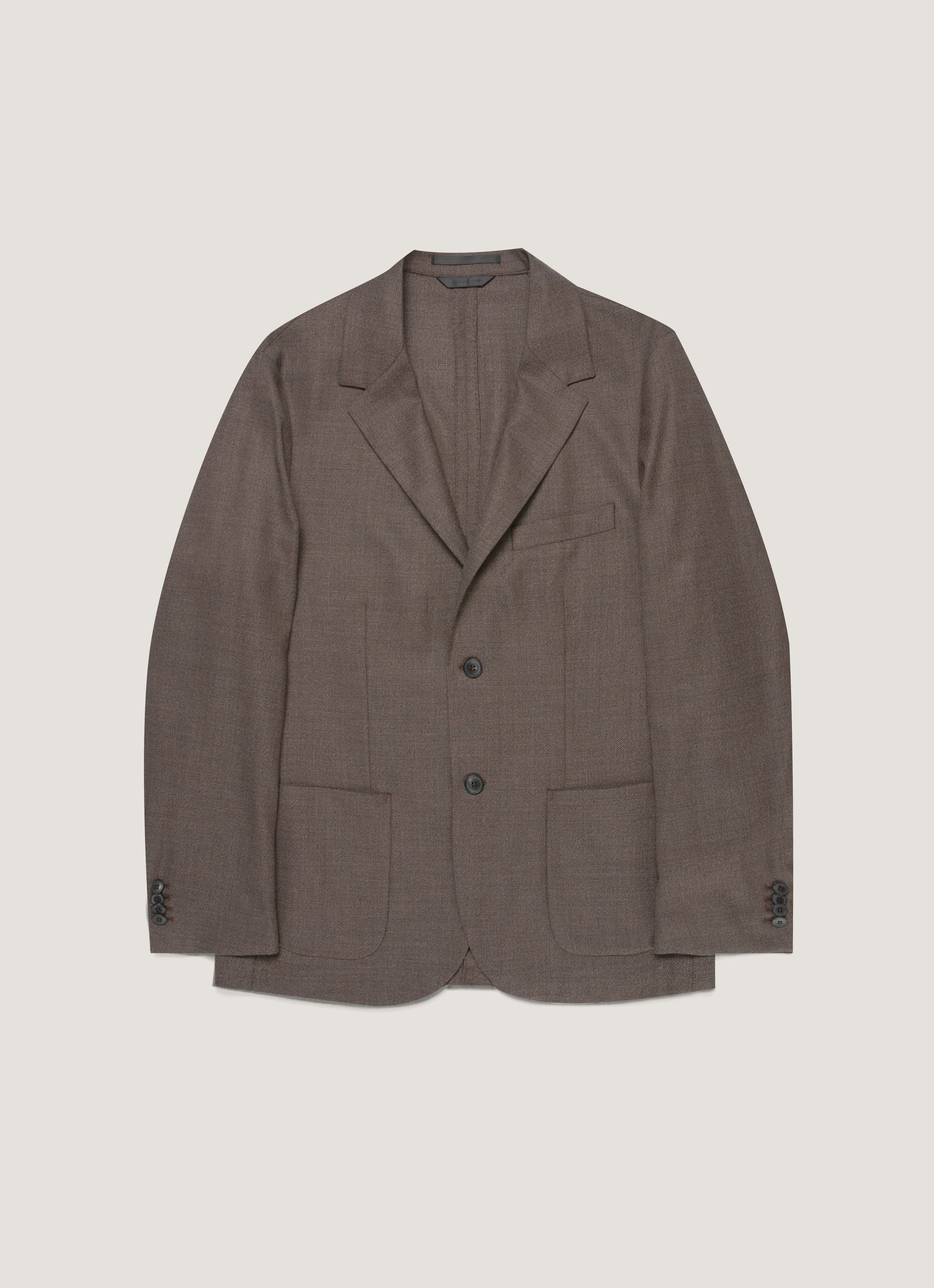 Men's Lightweight Travel Wool Blazer in Light Coffee Melange
