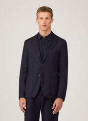 Men's Lightweight Travel Wool Blazer in Navy