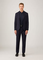 Men's Lightweight Travel Wool Two-Piece Suit in Navy