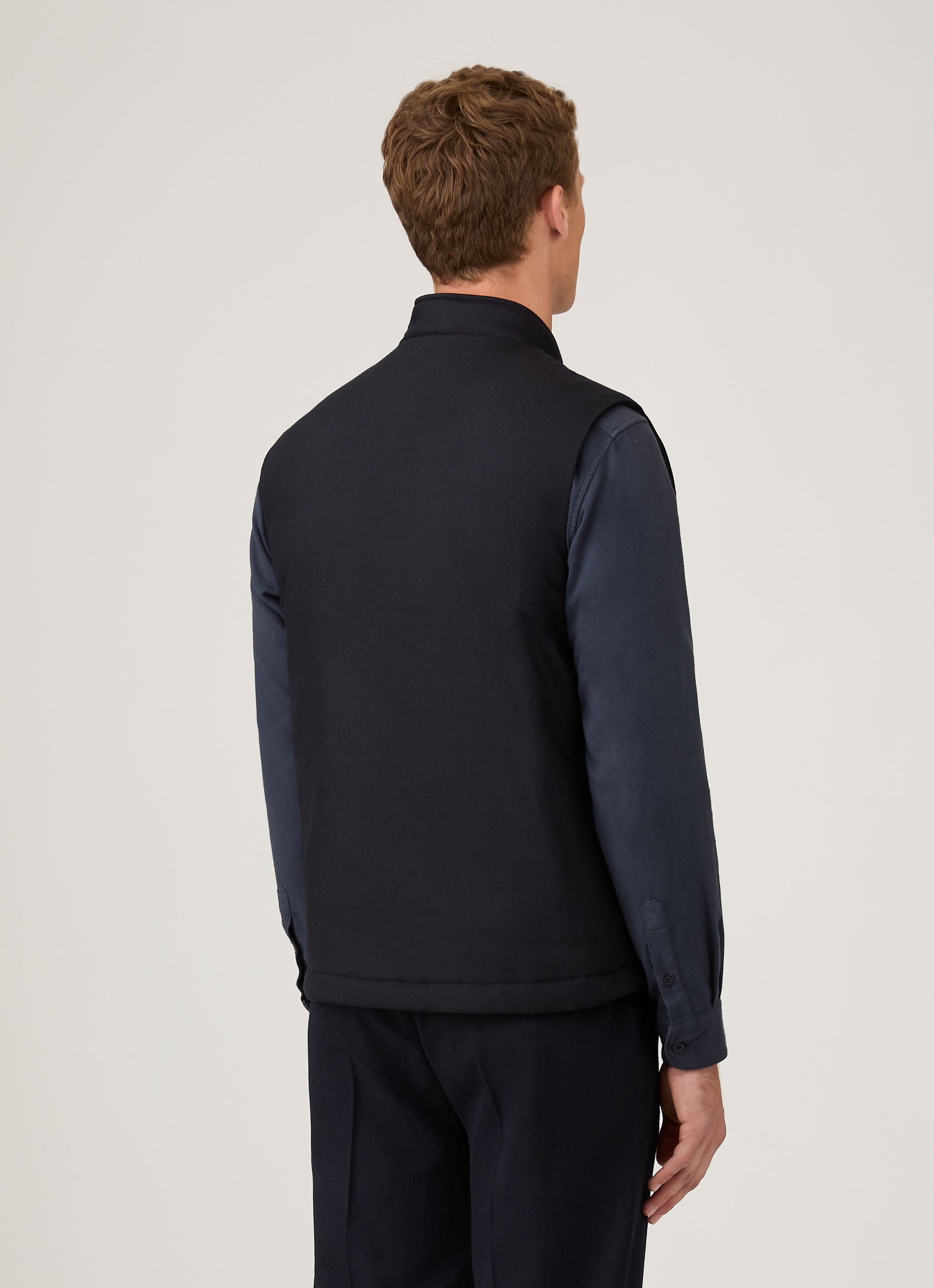 Men's Wool Cashmere Gilet in Navy