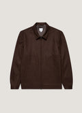 Men's Boiled Wool Harrington Jacket in Truffle
