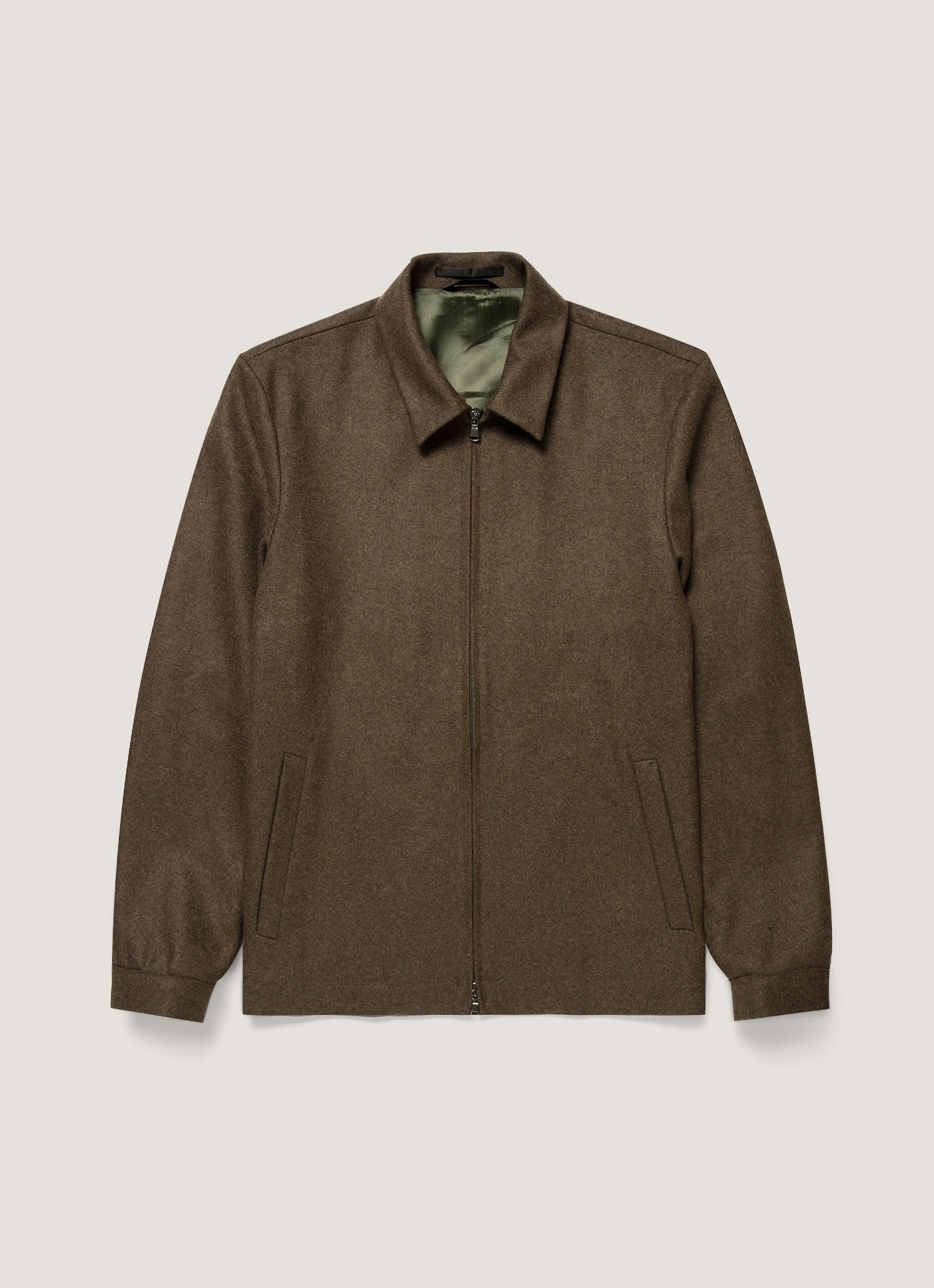 スペシャル！30s~WOOL SPORTS JACKET ステンシル入り タロン ボイルドウール ハリントンジャケット（Loden Green）| Sunspel
