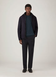 Men's Wool Puffer Jacket in Navy
