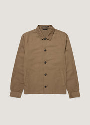 Men's Cotton Linen Jacket in Dark Cedar