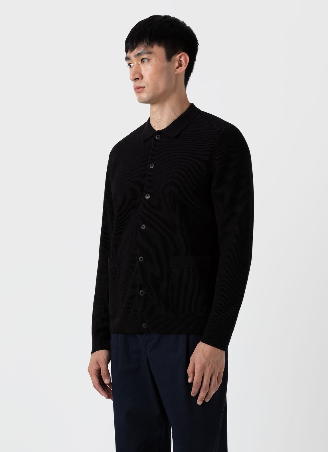 Men's Knitted Jacket in Black