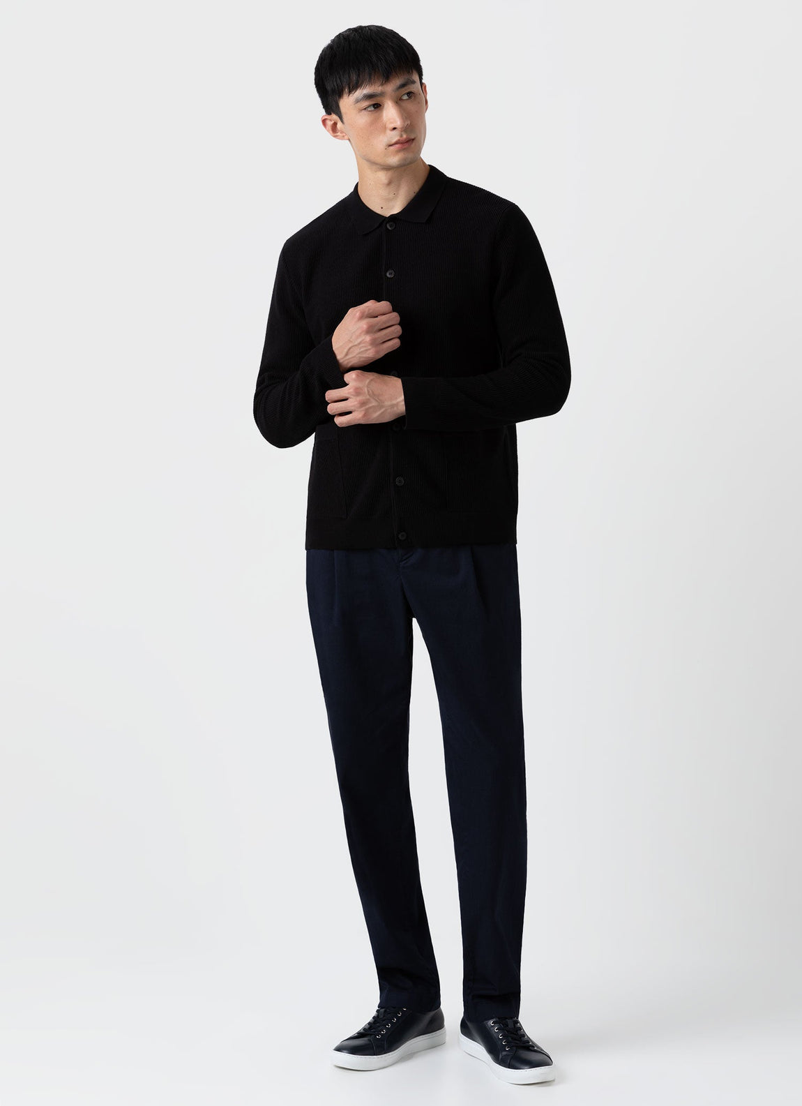 Men's Knitted Jacket in Black