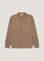 Men's Merino Milano Zip Jacket in Sandstone
