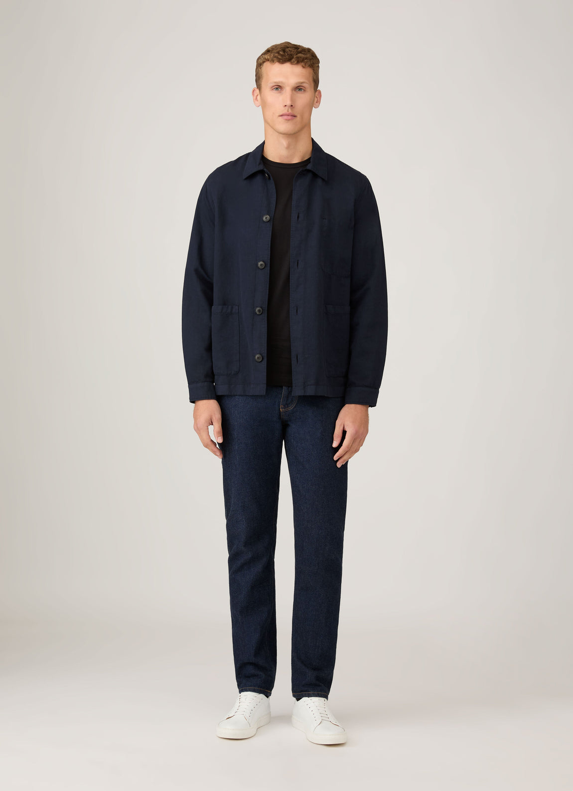 Men's Regular Fit Jeans in Rinse Wash Denim