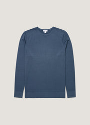 Men's Extra-Fine Merino Crew Neck in Slate Blue