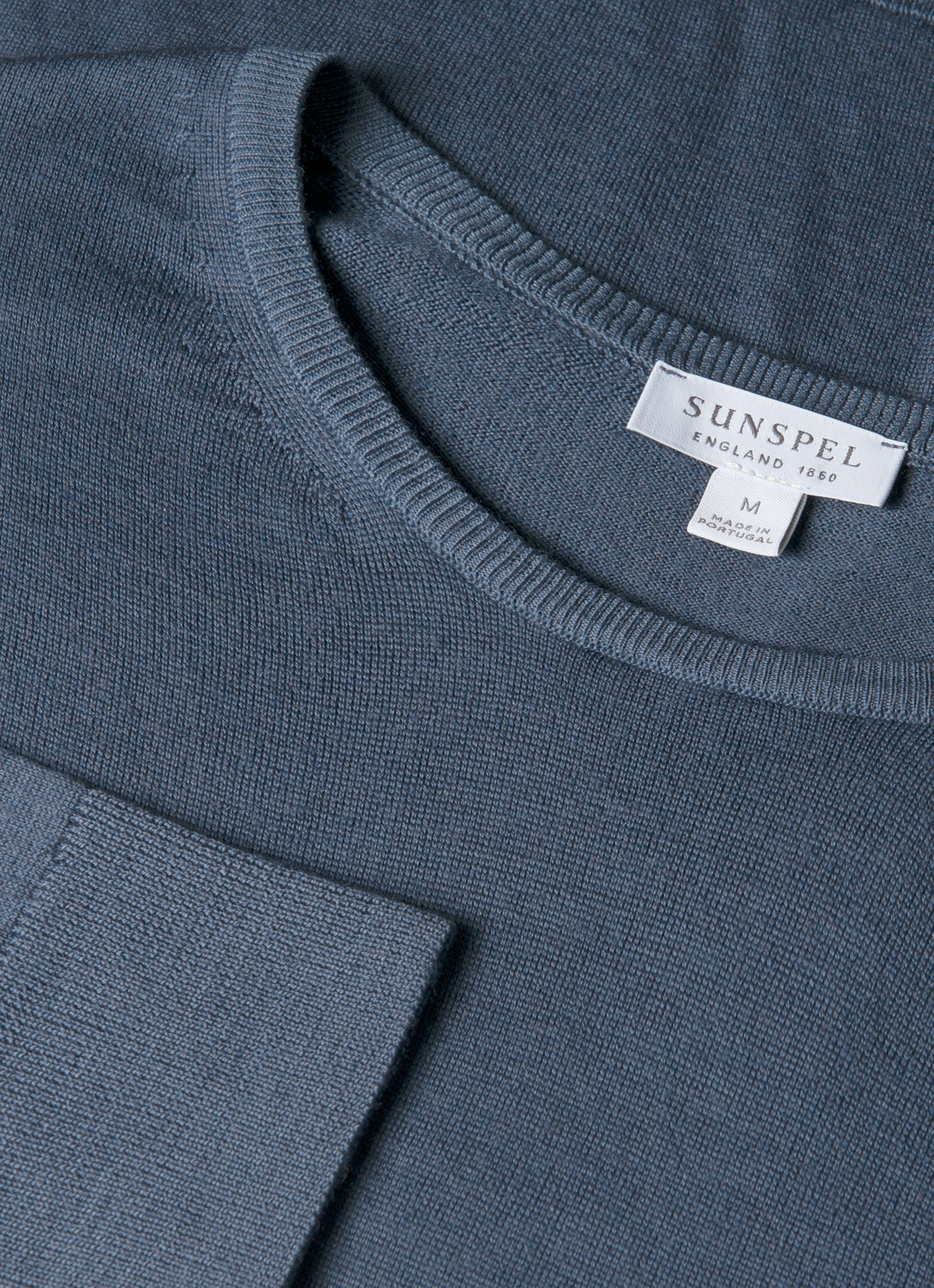 Men's Extra-Fine Merino Crew Neck in Slate Blue
