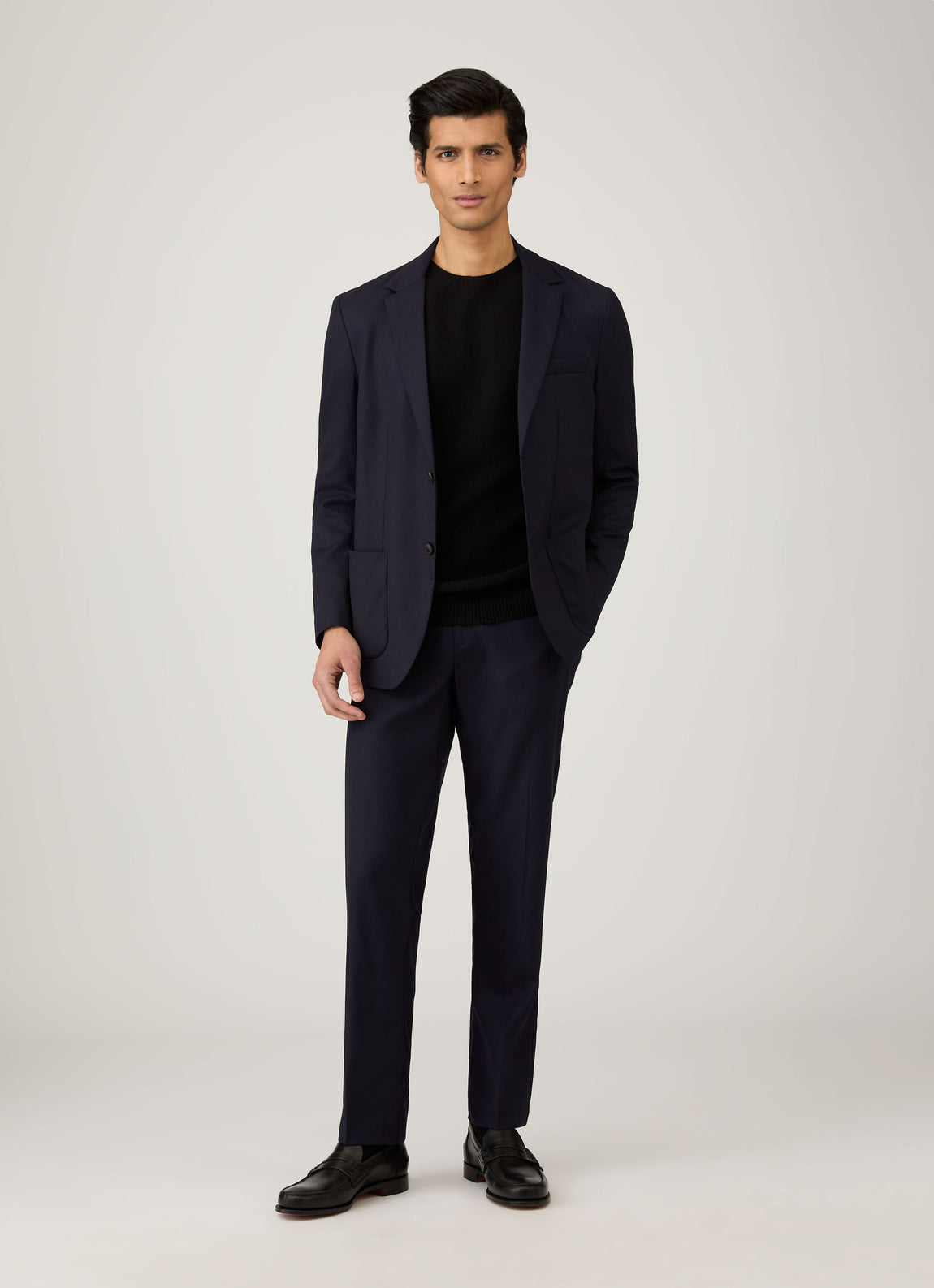 Men's Lambswool Crew Neck Jumper in Black