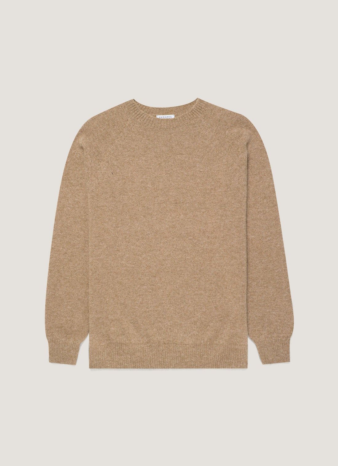 Men's Lambswool Crew Neck Jumper in Sandstone