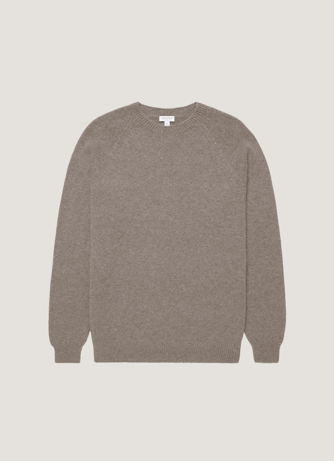 Men's Lambswool Crew Neck Jumper in Bark
