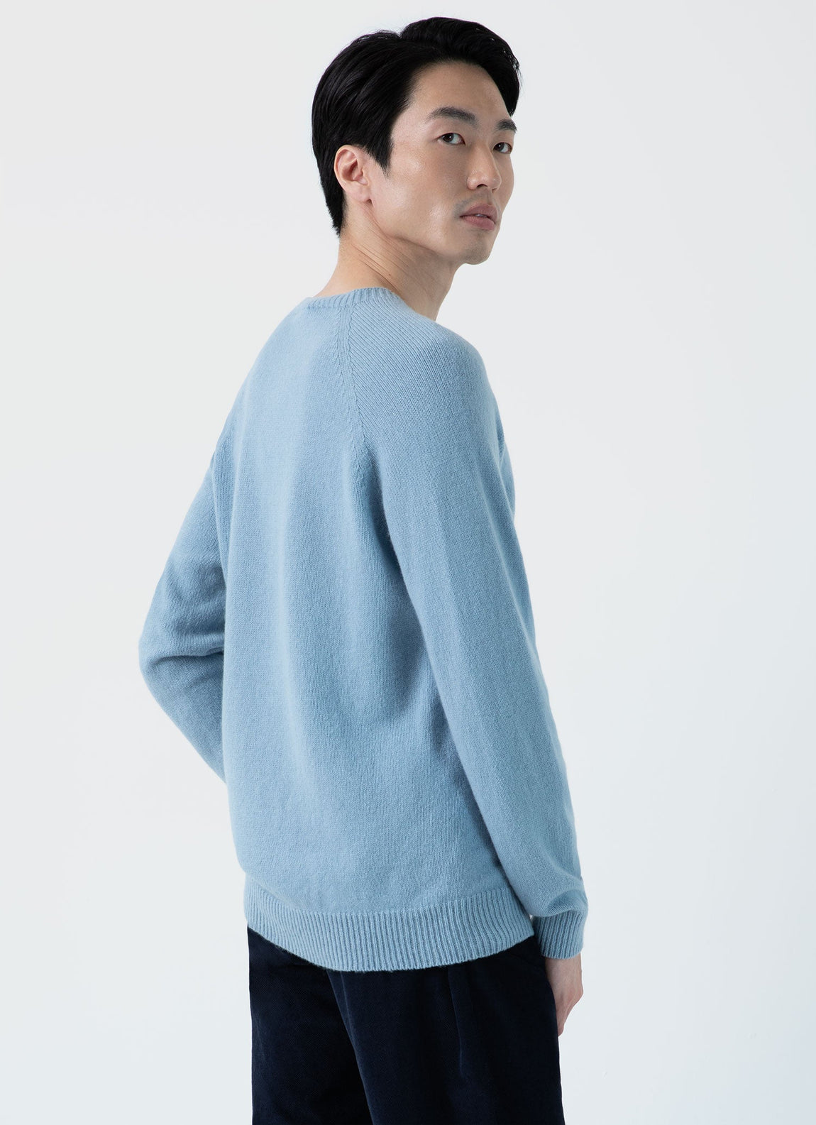 Men's Lambswool Crew Neck Jumper in Sky Blue