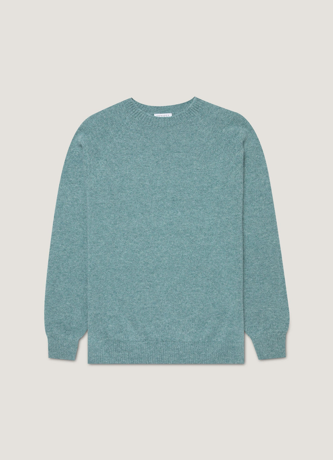 Men's Lambswool Crew Neck Jumper in Steel Green