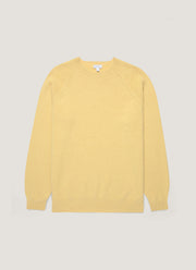 Men's Lambswool Crew Neck Jumper in Dusty Yellow