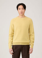 Men's Lambswool Crew Neck Jumper in Dusty Yellow