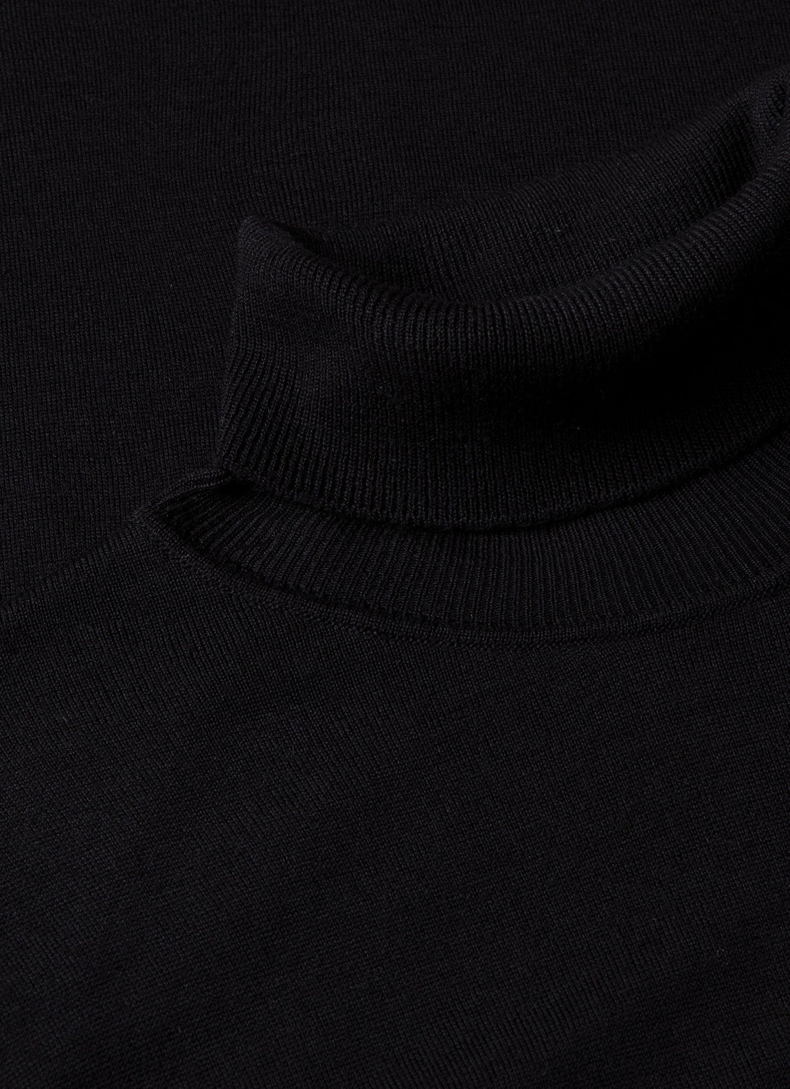Men's Extra-Fine Merino Roll Neck in Black