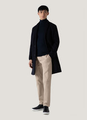 Men's Extra-Fine Merino Roll Neck in Light Navy