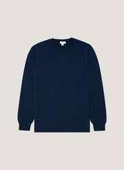 Men's Cashmere Crew Neck Jumper in Navy Melange