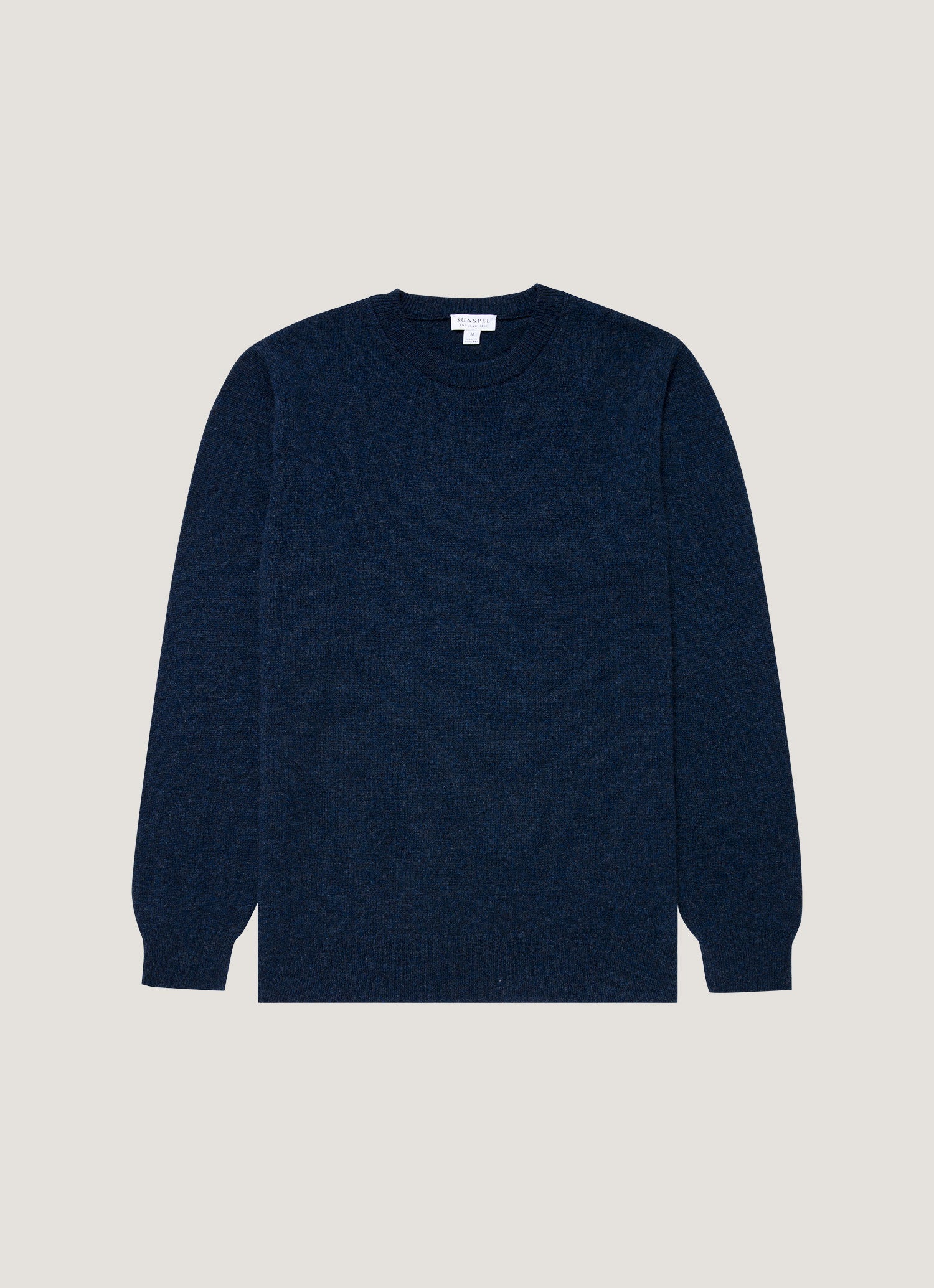 Men's Cashmere Crew Neck Jumper in Navy Melange