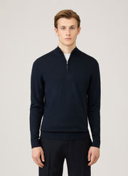 Men's Extra-Fine Merino Zip Neck in Navy