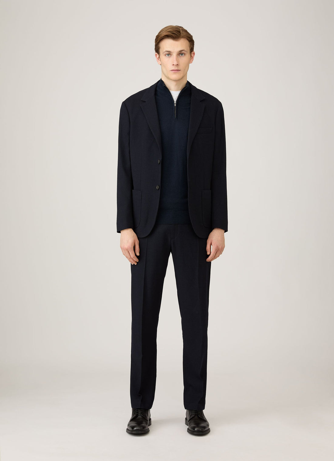 Men's Extra-Fine Merino Zip Neck in Navy