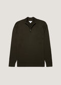 Men's Extra-Fine Merino Zip Neck in Dark Green