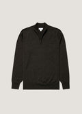Men's Extra-Fine Merino Zip Neck in Charcoal Melange