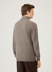Men's Lambswool Roll Neck in Bark