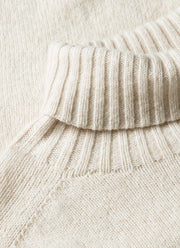 Men's Lambswool Roll Neck in Oatmeal Melange
