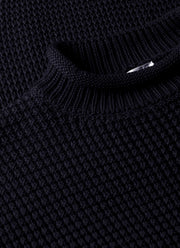 Men's Merino Fisherman Jumper in Navy