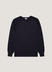 Men's Sea Island Cashmere Crew Neck Jumper in Midnight Navy