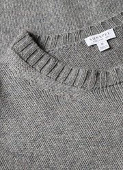 Men's Roxburgh Cashmere Jumper in Mid Grey Melange