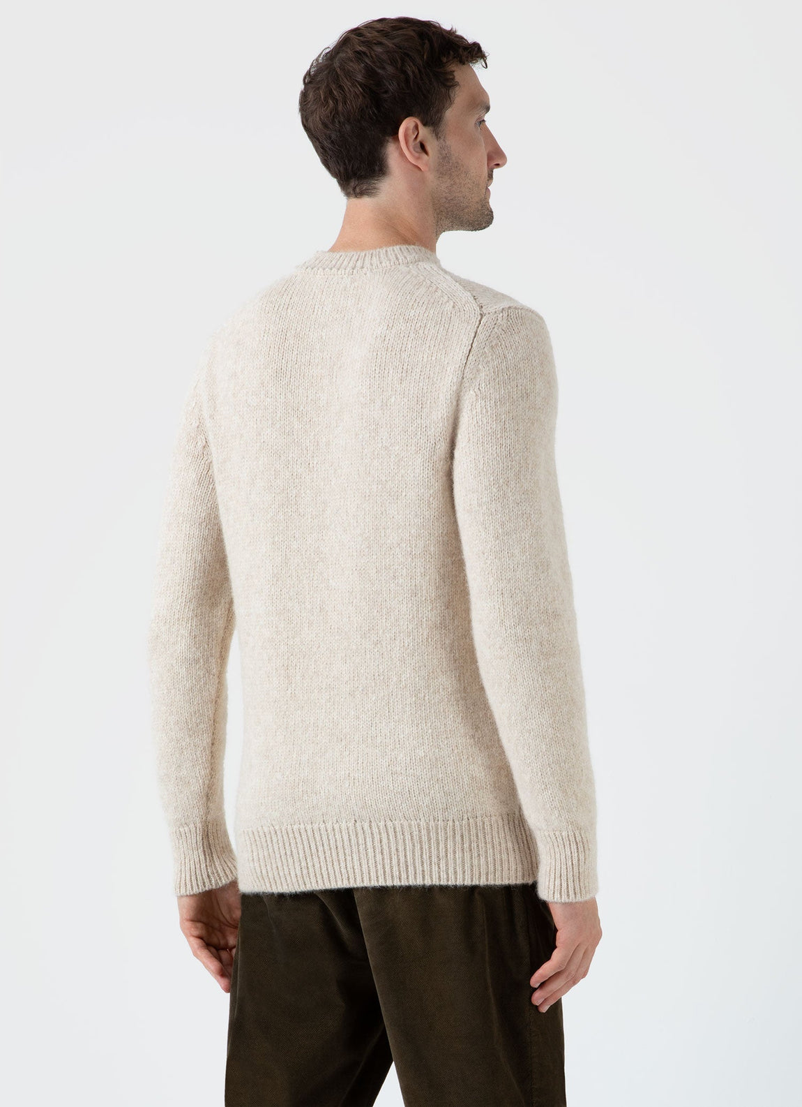 Men's Alpaca Wool Jumper in Ecru