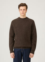Men's Shetland Crew Neck Jumper in Bark