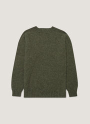 Men's Shetland Crew Neck Jumper in Sea Moss