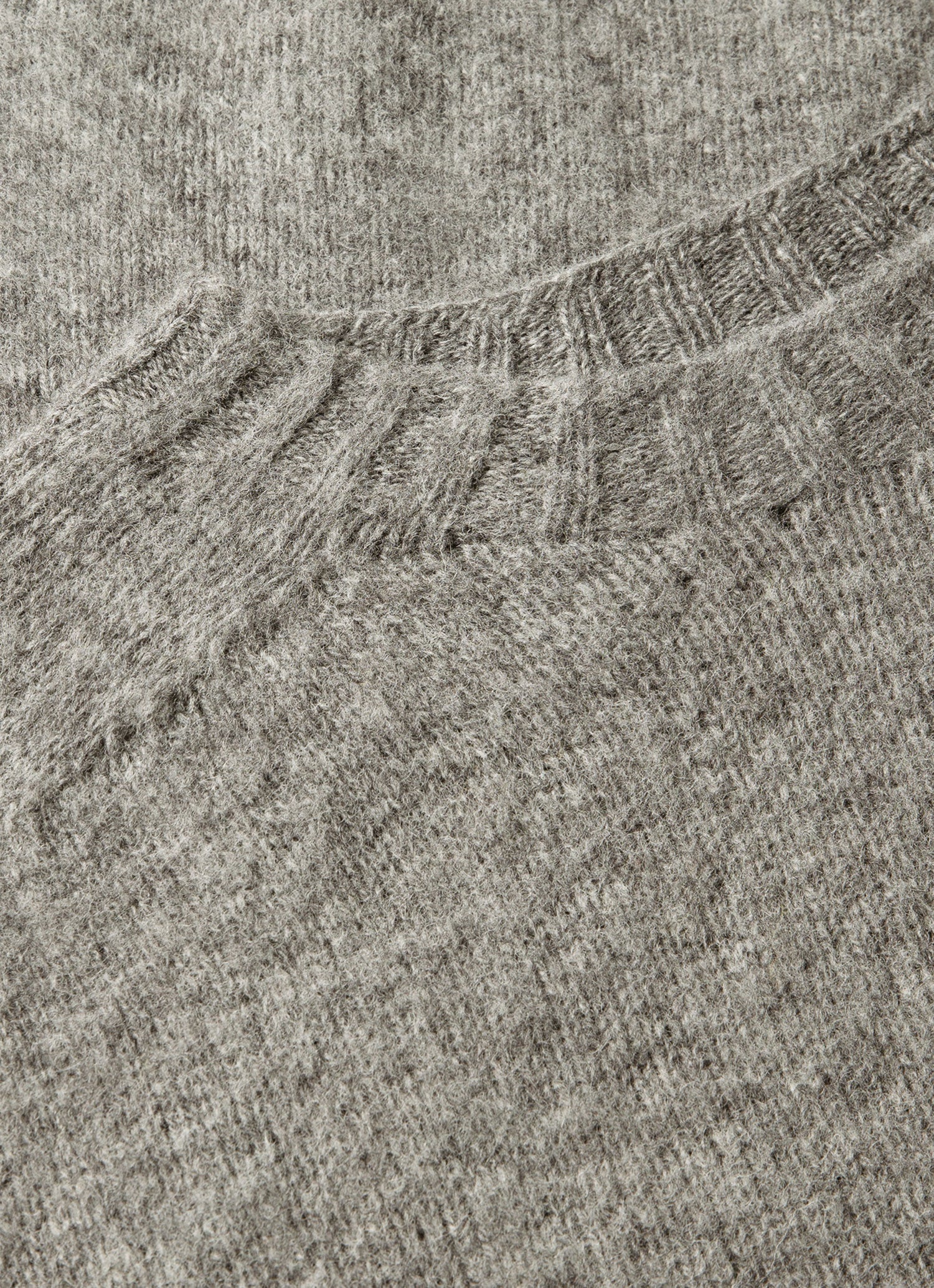 Men's Shetland Crew Neck Jumper in Mid Grey Melange