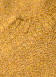 Men's Shetland Crew Neck Jumper in Saffron