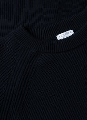 Men's Ribbed Jumper in Navy