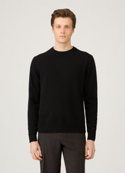 Men's Cashmere Crew Neck Jumper in Black