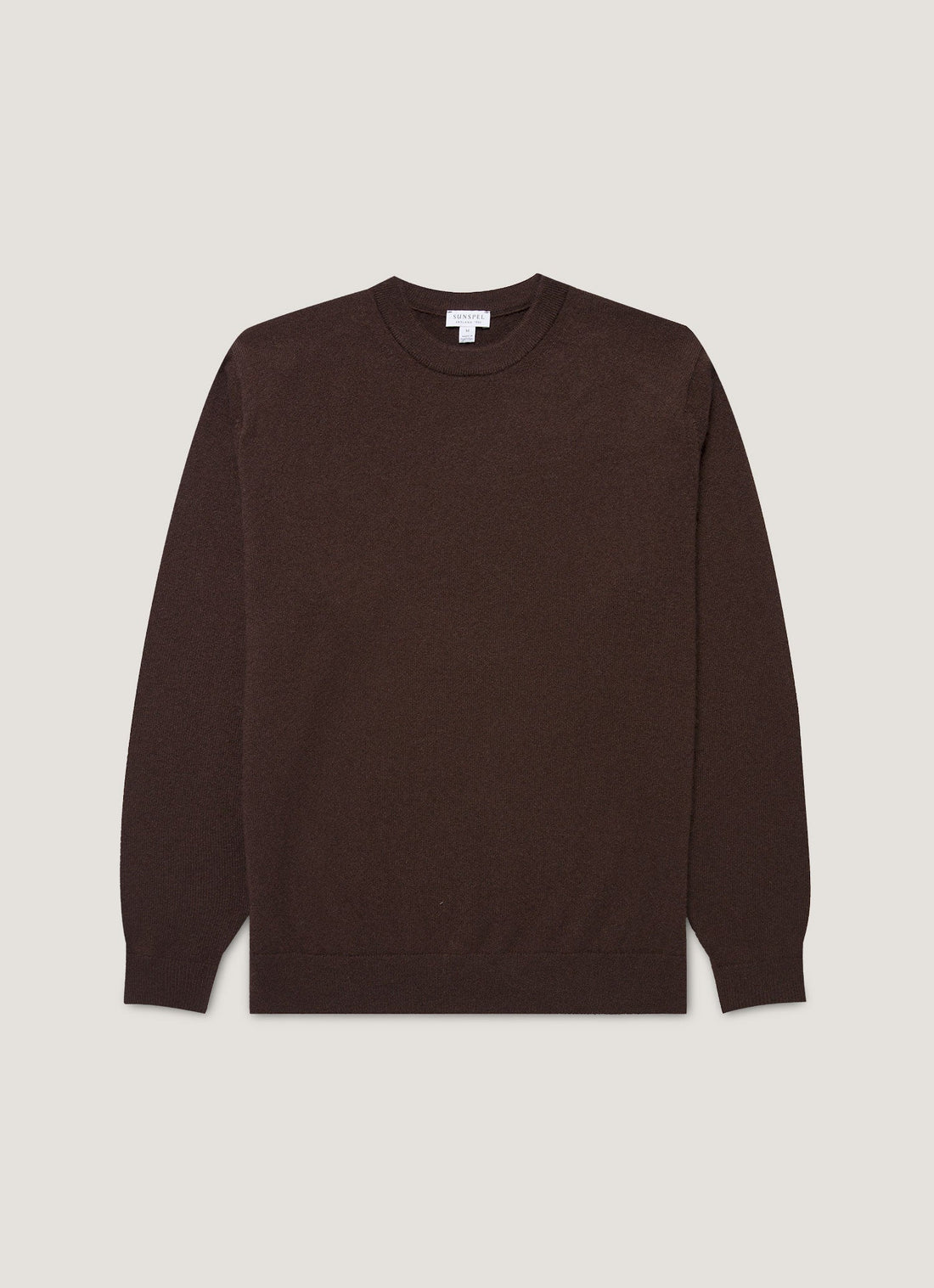 Men's Cashmere Crew Neck Jumper in Truffle