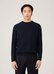 Men's Cashmere Crew Neck Jumper in Navy