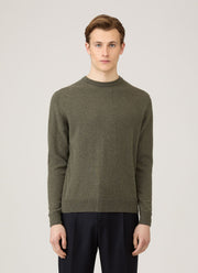 Men's Cashmere Crew Neck Jumper in Khaki