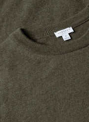 Men's Cashmere Crew Neck Jumper in Khaki
