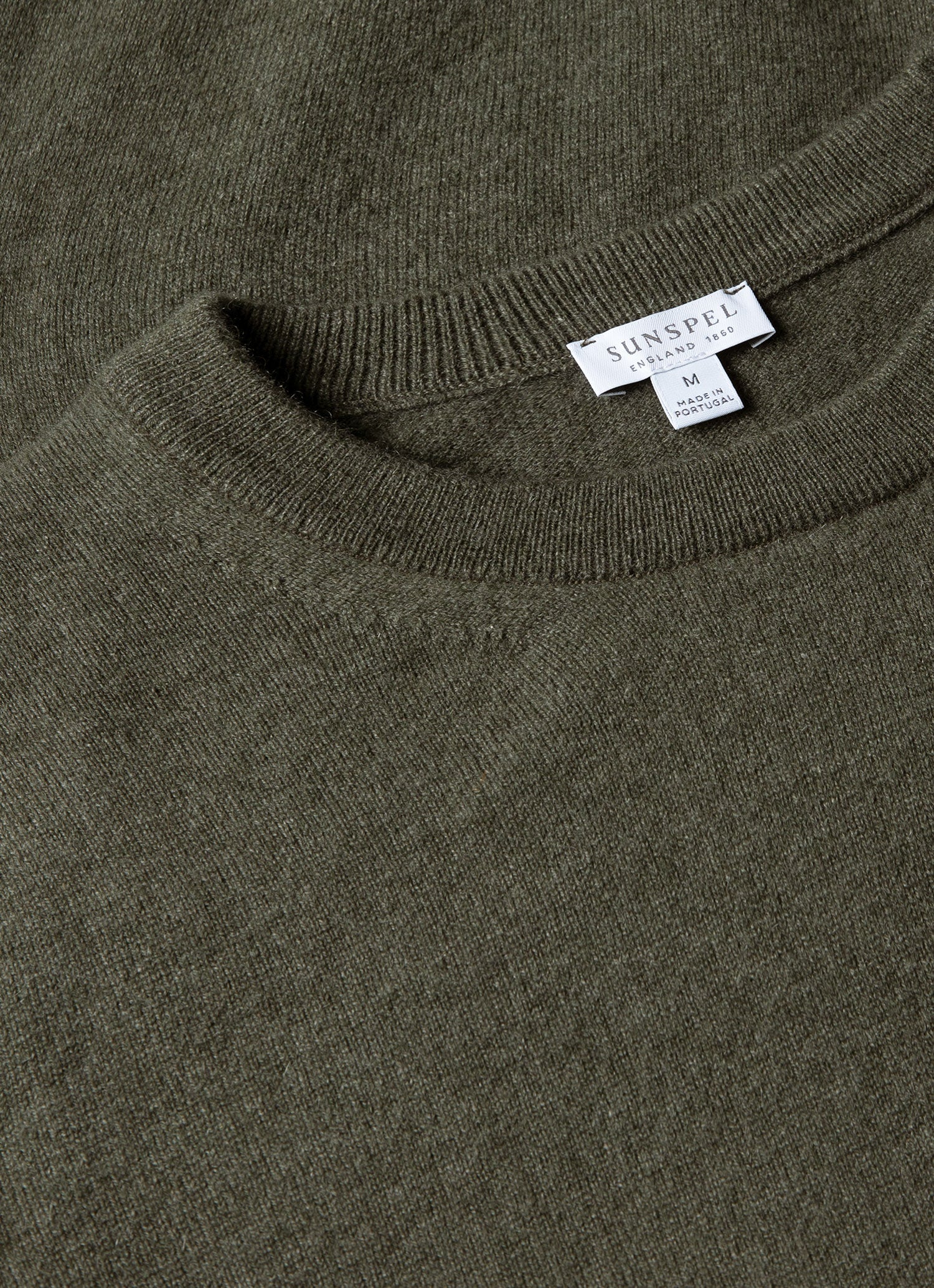 Men's Cashmere Crew Neck Jumper in Khaki
