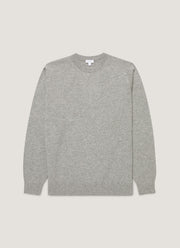 Men's Cashmere Crew Neck Jumper in Grey Melange